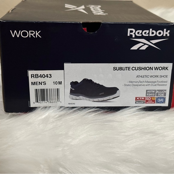 Men’s Reebok Navy Sublite Cushion Oxford Work Shoe - RB4043 - Picture 11 of 16